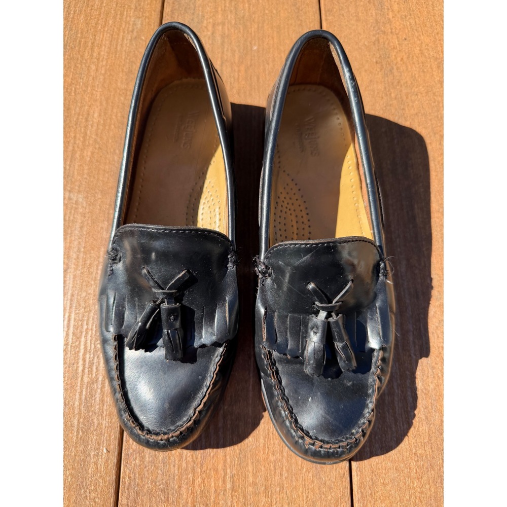 GH Bass Weejuns Jaclyn Black Leather Kiltie Tassel Loafers Womens 7 M 3046